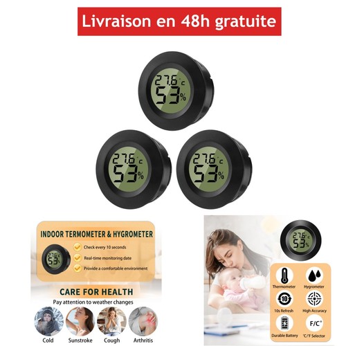 Thermomètre numérique rond - ,