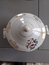 Soupière Faience KG Lunéville Badonviller Décor Oiseaux Du Paradis 