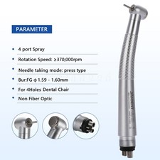 NSK Style Dental High Speed Air Turbine Handpiece Super Torque 4 Way Spray