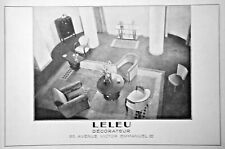 PUBLICITÉ 1933 DÉCORATEUR J.LELEU FAUTEUILS SIÈGES AVENUE VICTOR EMMANUEL PARIS