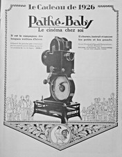 AD Original 1925 PATHE BABY CINEMA CAMERA AT HOME - PROJECTION APPARATUS