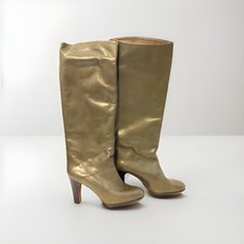 Bottes cuir kaki taille - cuir, 39-
