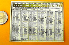 mini Calendrier 1923  a la Maison des 100 000 chemises Paris , cal n38