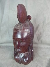 GRAND BUSTE DE FEMME AFRICAINE, en bois sculpté, Mali.
