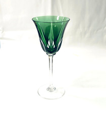 roemer / verre à vin du Rhin en cristal SAINT LOUIS doublé VERT modèle CERDAGNE