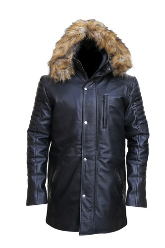 Manteau cuir noir - manteau, en