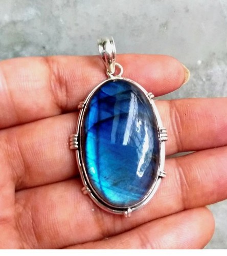Pendentif oval labradorite - oval, en