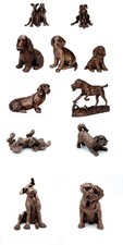 Hundefiguren Figurine en Bronze Décorative Cocker Spaniel Handmade Labrador Hund