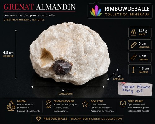 Grenat almandin sur - grenat,