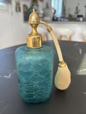 VAPORISATEUR ANCIEN DE PARFUM EN VERRE CRAQUELÉ VERT SIGNÉ MARCEL FRANCK