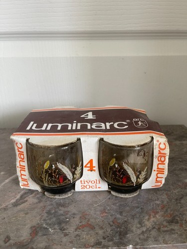 Ancien lot verre eau brun - verre,