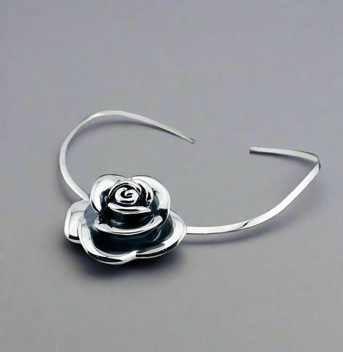 925 sterling silver rose - silver,