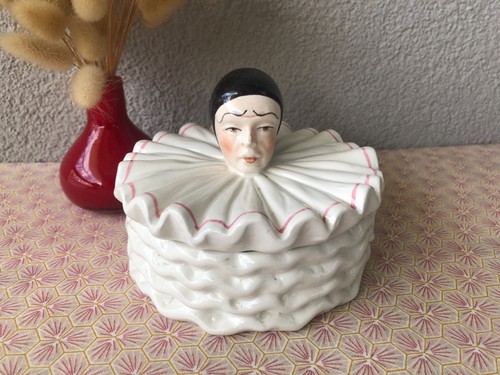 Rare boîte pierrot céramique - pierrot,