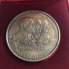 Medaille En Bronze Roumanie  Institut De Spéléologie 1970 Racovitza Jeannel