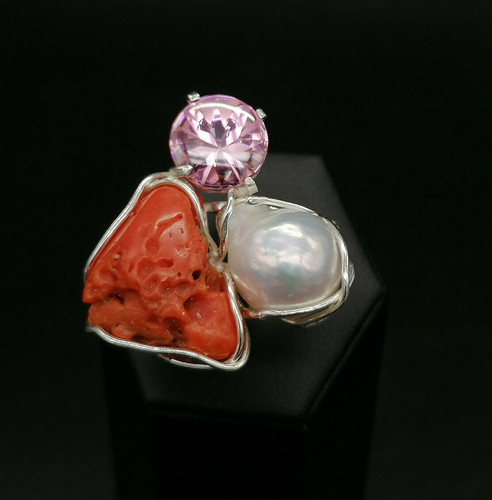 Bague femme vrai corail - femme,