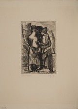 Marcel GROMAIRE : Famille, Gravure originale signée