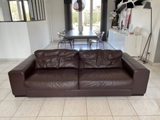 canapé cuir marron 3 places roche bobois 