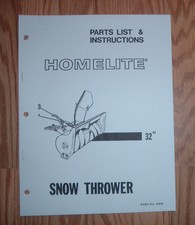 HOMELITE 24659 SNOW THROWER