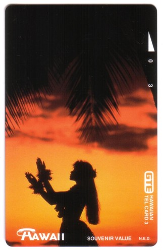 Carte téléphonique hula girl - carte,