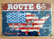 Plaque murale en métal 20X30 cm - Déco Route 66 Vintage USA