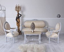 Ensemble de Sièges Canapé Fauteuil Table Basse Rokoko Salon Canapé Baroque