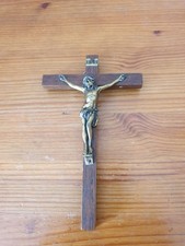 Crucifix laiton et bois 9x15
