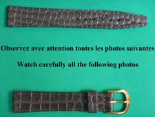16 mm BRACELET FACON ALLIGATOR GRIS KAKI IDEAL POUR LES LIP OU YEMA ANNEES 60