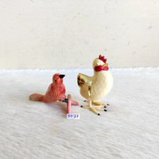 1940s Vintage Ancien Oiseau & Poule Plastique Hochet Jouet Collection Toy37