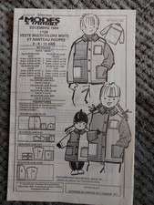 patron poupée modes et travaux NON DECOUPER COMPLET décembre  1994