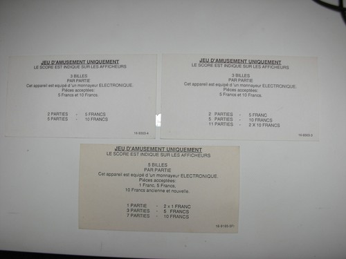 Cartes pour flipper - pour,