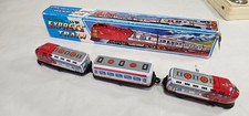 Rare Vintage Bai Bao Wind-Up Tin Express Train - 1980s Clockwork Toy w/ Box - Co