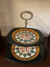 SERVITEUR OU PLAT GATEAUX EN FAIENCE BRETONNE ST JEAN ANNÉES 60