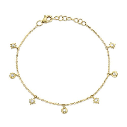 14k jaune diamant étoile - 14k,