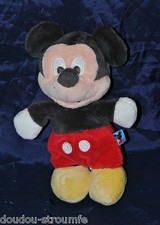 Peluche Doudou Mickey DISNEY NICOTOY Souris Rouge Noir Jaune Rose 22 Cm  TTBE
