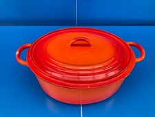 Le Creuset Grande Cocotte EN Fonte OVALE Vintage MODELE N°16 ORANGE ø 31 CM  N°1