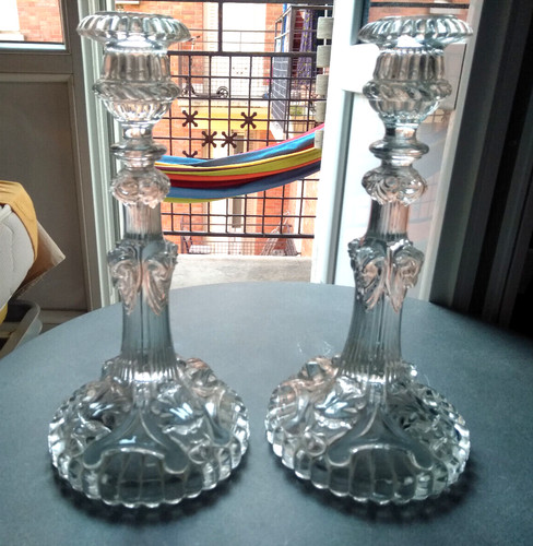 Bougeoirs art nouveau cristal - bougeoirs,