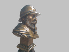 Buste sur socle d'un soldat français de la Grande Guerre (Finition bronze)📌5a.