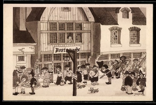 Carte postale artiste jean - carte,