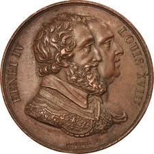 France, Médaille, Louis XVIII, Rétablissement de la statue d'Henri IV
