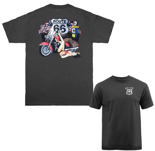 Route pinup girl - 66, flag