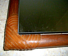 Miroir en bambou rotin