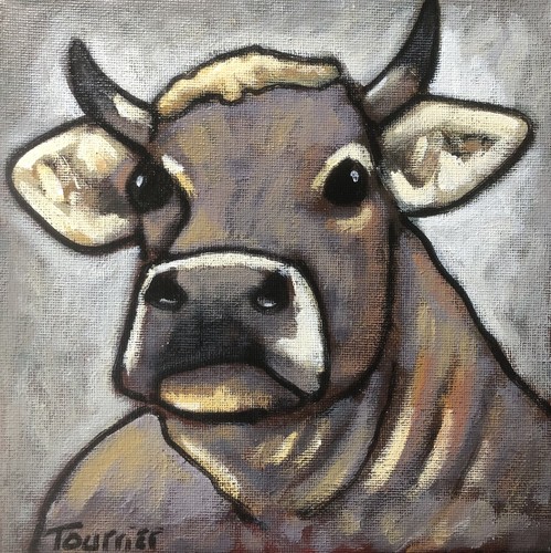 Tableau portrait vache - portrait,