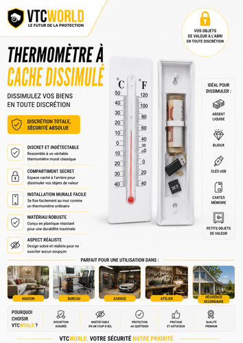 Thermomètre coffre dissimulé - coffre,