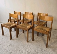 Lot de 6 chaises vintage en orme – Maison Regain – Design français années 70