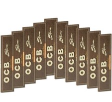 OCB Feuille à Rouler - Lot de 10 Carnets OCB Slim Virgin Paper non blanchi