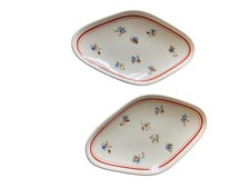 ANCIEN LOT DE 2 PLAT FLORÉAL