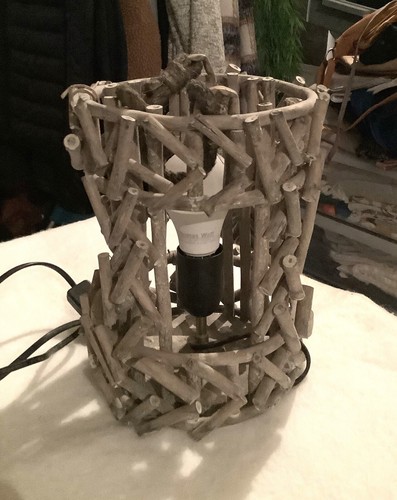 Lampe bois flotte - bois,
