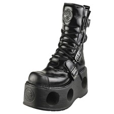 Bottines New Rock Patente Spring Neptune - Noir Unisex - 38 EU