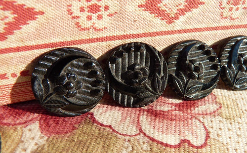 Lot anciens boutons verre - anciens, en