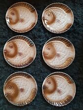 6 ASSIETTES POISSON VINTAGE FAÏENCE SALINS LES BAINS